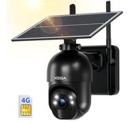 Xega 4G LTE Caméra de Sécurité Extérieure sans Fil à énergie Solaire
