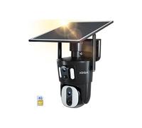 Xega 4G LTE Caméra de Sécurité Solaire Extérieure Sans Fil, Double Objectif 1080P, Vue 360°, Couleur Nuit, Audio, IP66, No WiFi