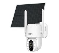 Xega 4G LTE Caméra Surveillance Solaire Extérieure avec Carte SIM,sans WiFi | Lampe LED de 500 Lumens, Résolution 2K,Vision Nocturne Couleur, PTZ 355°/90°,Audio Bidirectionnel,IP66, Abonnement Requis