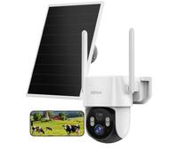Xega AOV 24/7 Caméra 4G Solaire Extérieur sans Wi-FI,Carte SIM Incluse | 8W Panneau Solaire,12 000 mAh Batterie,2K HD Vision Nocturne,PTZ,IA Détection Humaine,TF/Cloud,IP66,Abonnement 4G Requis