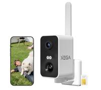 Xega Caméra de Surveillance 4G Portable avec Carte SIM sans Wi-FI 10000mAh