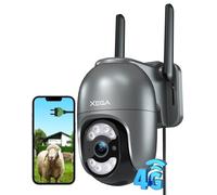 Xega Caméra Surveillance 4G Filaire 24/7 Extérieur avec Carte SIM sans WiFi | Suivi Automatique, 2K HD, Détection Humaine & Mouvement, Projecteur et Sirène, Alerte Instantanée, Abonnement Requis