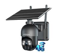 Xega Caméra Surveillance Extérieure 4G LTE Solaire 2K - PTZ 355°/95°, Détection PIR, Vision Nocturne, Carte SIM Incluse