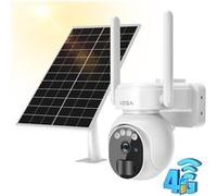 Xega Caméra Surveillance Solaire 3G/4G LTE avec Carte Sim 2K HD Caméra Extérieure sans Fil inclinable à 355°/90° Caméra de Surveillance sans WiFi Vision Nocturne Détection de Mouvement IP66 G