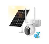 Xega Caméra Surveillance Solaire 3G/4G LTE avec Carte Sim 2K HD Caméra Extérieure sans Fil inclinable à 355°/90° Caméra de Surveillance sans WiFi