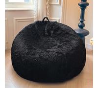 XeGe Housse de pouf de rangement pour animaux, housse de pouf poire ultra douce lavable en fausse fourrure pour jouets en peluche ou textile, grand pouf à peluche
