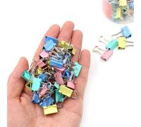 Xeju 60pcs 15mm Coloré Métal Binder Clips Note Fichier Papier Clip Titulaire Fournitures De Bureau