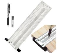 Xemnys Règle Traçage de Type T Haute Précision, Inoxydable Equerre Menuisier 300mm, Outil de Travail du bois Mesure, Marquage, Traçage, Positionnement, Dessin pour Charpentier, Ingénieur