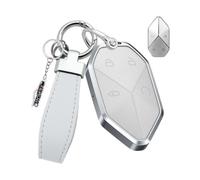XENDRO Coque de clé pour BYD Denza B8 B3 B5 Leopard 5 en métal et cuir | Boîte à clés compatible avec Denza B8 BYD Formula Leopard SUPER 5 Ultra 8 3 9 - Coque de ccessoires - Blanc
