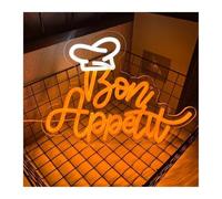 XENITE Néon Enseignes lumineuses Decor Panneau Néon Bon Appetit Avec Chapeau De Chef Pour Décoration Murale De Cuisines De Restaurants Français 35.7cmх26.5cm