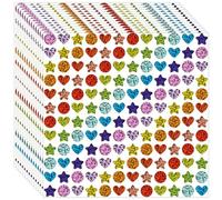 XENQITO 2160 Pièces Gommettes Étoiles Autocollants Brillantes Stickers Étoiles Autocollants Pailleté, Gommette Etoile, Pastilles Autocollantes pour Récompense Enseignant Étudiants Calendrier DIY