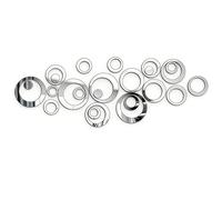 XENQITO 36 Pièces Miroir Stickers Muraux, Miroir Rond, Ronds 3D Acrylique Adhésif Autocollant Mural, Auto-adhésifs DIY Détachable Décoration pour Salle De Bain Salon Chambre-Argent