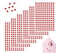 XENQITO 900 Pièces Gommettes Coeur Cœur Rouge Autocollantes, Sticker Autocollant Gomettes Étiquettes, Heart Labels étiquettes en Forme de Cœur Rouge pour Mariage, Scrapbooking, Cadeaux Saint-Valentin