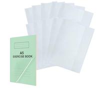 XERZ Protège-cahiers A5 10pcs / Couver-livre de cahier d'exercices transparent résistant à l'eau - Vestes de protection à enfiler pour ordinateur portable, pochette en PVC (lot de 10)
