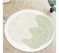 XESZIEO Tapis Salon Rond,Tapis Rond Doux Et Lavable pour Chambre à Coucher,éTude,Bureau, Couloir, Vert géométrique Abstrait,Ø 130 cm