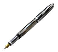 Xezo faite à la main Plaqué platine Stylo plume, finition métallique (Maestro Noir Serpillère tungstène FPL)