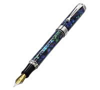 Xezo Maestro Sea Shell FP-2 Stylo plume à pointe fine avec capuchon à visser Plaqué platine