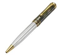 Xezo Maestro stylo à bille à mécanisme tournant, pointe moyenne. Argent massif 925. Incrustation en nacre noire avec placage en or 18 carats. Artisanal, édition limitée, numérotée