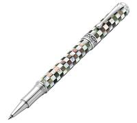 Xezo Stylo roller Maestro Jubilee, pointe fine. Nacre blanche océanique et nacre noire irisée de Tahiti. Édition limitée, seulement 223 pièces fabriquées. Il n'y a pas deux stylos identiques