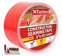 XFasten Ruban de revêtement de construction rouge, 7,6 cm x 55 m, revêtement en polymère et ruban clignotant pour coutures, pare-vapeur, mousse, enveloppe de maison, vide sanitaire et résine époxy.