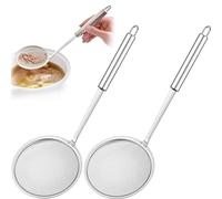 XFLYP 2 Pièces Passoire Cuisine en Acier Inoxydable, Cuillère Écumoire avec Poignée e Passoire Cuisine pour Égoutter Nouille /Riz /Légumes /Blanc D'oeuf etc, pour les Résidus de Filtre