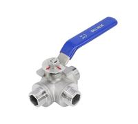XFMZFUBD Vanne à Boisseau sphérique à Trois Voies à Filetage Externe en Acier Inoxydable 1/2" 3/4" Type L vanne Manuelle Type T vanne de Commutation vanne d'eau(T Type,G1/2)