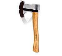 Xforst Hache Universelle 40 cm | Hachette de Jardin, Camping & Outdoor | Tête en Acier au Carbone Trempé 800 g | Manche en Bois de Hickory | Étui Inclus | Conforme DIN 5131 | 1,18 kg UW800