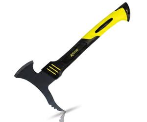 Xforst Sapie à Main 46 cm Bûcheron avec Lame de Coupe - Sappie Forestier Manche Fibre Verre Gommé, Tête Acier Carbone Forgé Dentelée, Œillet de Suspension pour Bûches & Branches - X-DB36