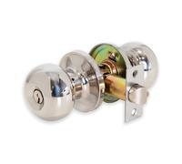 XFORT Bello - Béquille pour Porte - Poignée avec Serrure Tubulaire pour Porte Intérieure en Bois - Finition Chrome Poli - Kit Complet avec Pêne et 3 Clés