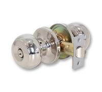 XFORT Bello - Poignée à Condamnation pour Porte de Salle de Bain Intérieure en Bois - Kit Complet avec Boutons de Poignée en Chrome Poli et Serrure Tubulaire