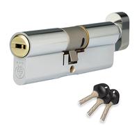 XFORT COLOSSUS | Cylindre avec Bouton Européen 3 Étoiles Double Finition 50EX/40T (90 mm), Barillet Anti-Casse de Norme TS007, Verrou de Porte d’Entrée uPVC.