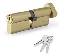 XFORT : Serrure à cylindre européen 40T/55 laiton (95mm), serrure à barillet pour porte européenne avec 3 clés, serrure de porte anti-choc, anti-perçage, anti-crochetage avec clé.