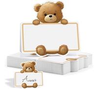 XFSRG 100 Pièces Marque Place Cartes de Table Baby Shower Noms avec Motif Ourson Adorable pour Mariage Communion Anniversaire Enfant Festival Fête Baptême