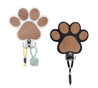 XFSRG 2 Pièces Porte-Manteau Mural pour Chien Crochets Patères Bois Empreinte de Patte de Chien Mignons pour Chambre Salle de Bain Cuisine