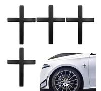 XFSRG 4 Pièces 3D Autocollant Voiture en Forme de Croix Fenêtre Créatif Logo Stickers pour Camion Côté ou Hayon Coffre(Noir)
