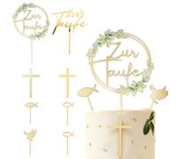 XFSRG 8 Pièces Topper Gateau Communion Croix Colombe Cake Topper