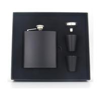 XFSRG Flasque à Alcool Élégante en Acier Inoxydable Noir Ensemble de Flasques Gravées pour Mariage avec Accessoires Fiole Alcool pour Hommes et Femmes