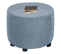 XGANGM Velours Housse de Pouf Extensible Petite Rond Diamètre 30/33/37/40/45/50/ 55CM Housse de Pouf Tabouret Ottomane Rond Housse de Repose-Pieds Pouf Fond élastique Lavable,Gray Blue,W40XH35CM