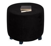 XGANGM Velours Housse de Pouf Extensible Petite Rond Diamètre 30/33/37/40/45/50/ 55CM Housse de Pouf Tabouret Ottomane Rond Housse de Repose-Pieds Pouf Fond élastique Lavable,Noir,W45XH36CM
