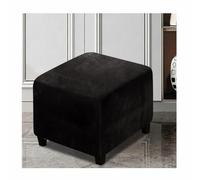 XGANGM Velours Housse de Pouf Ottomane Carré 35x35/40x40/50x50/ 55x55/60x60/100x100CM Extensible Housse Repose Pied Carré Housse de Protection pour Pouf Fond élastique,Noir,50x50x40cm