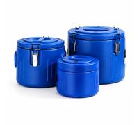 Xgdsnly 3 Pieces Double Paroi Mousse Boîte Repas Isotherme Boîte Alimentaire à Loquet Pot Repas En Inox Poignées Moulées, Array, Bleu