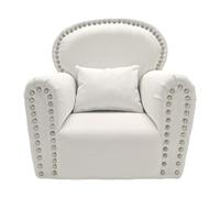 Xgdsnly Accessoires de Photographie : Mini-canapé de Pose, Coussin de Support en Bois et Tissu pour Photos Professionnelles de Nouveau-nés, Blanc