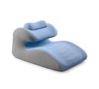 Xgdsnly Anti Reflux Backrest Oreiller Wedge Dossier Lit Coussin Wedge avec Découpe Courbe Centrale et Surface Matelassée en Mousse à Mémoire pour Alignement, Gris Foncé