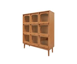 Xgdsnly Armoire Miniature Panneaux Robuste Armoire Ppée Élégant Meuble Ppée pr Collectionneurs, Décoration D'étagère, Bois Cerisier