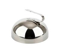 Xgdsnly Cloche Gril avec Poignée INOX Couvercle Cuisson Courbé Réduit Les Éclaboussures Cloche à Barbecue pour Cuisiniers, Plancha, Argenté
