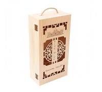 Xgdsnly Coffret Vin Boîte Vin Coffret Bouteille Étui Bouteille en Pin Naturel avec Poignée Réutilisable pour Stockage et, Boîte À Vin Double En Pin Sculpté