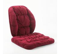 Xgdsnly Coussin Chaise avec Dossier Confortable Galette Siège avec Dossier Capitonné pour Travailleurs à Distance, Rouge Vin, Coussin 48X48cm + Support Lombaire