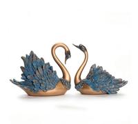 Xgdsnly Cygnes Décoratifs Doré Couple Cygnes Harmonie Statuette Cygne pour Collectionneurs, Entrée, Table Basse