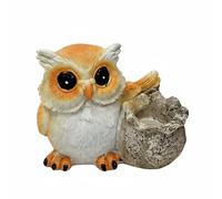 Xgdsnly Figurine Hibou Résine Statuette Décor Animal Miniature Mascotte Signe de la Main Grand Regard Résine Synthétique Adaptée au Bureau Étagères Table, Pot Hibou Câlin