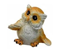 Xgdsnly Figurine Hibou Résine Statuette Décor Animal Miniature Mascotte Signe de la Main Grand Regard Résine Synthétique Adaptée au Bureau Étagères Table, Hibou Saluant